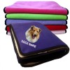 Rough Collie Personalised Luxury Fleece Dog Blankets Plain Colours