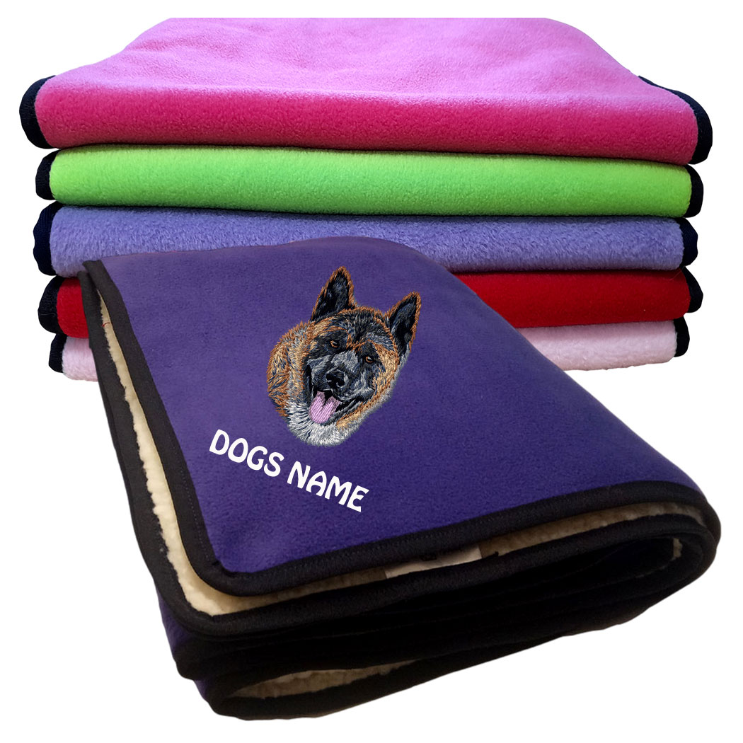 Akita Inu Personalised Fleece Dog Blankets