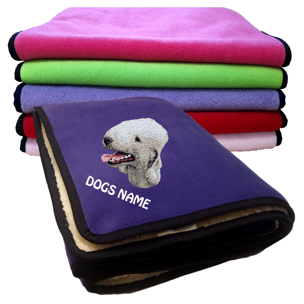 Bedlington Terrier Personalised Fleece Dog Blankets