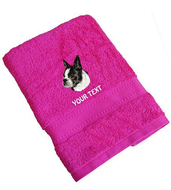 Boston Terrier Personalised Dog Towels