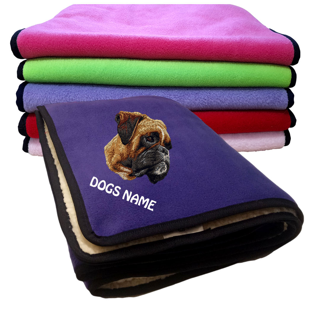 Boxer Personalised Fleece Dog Blankets