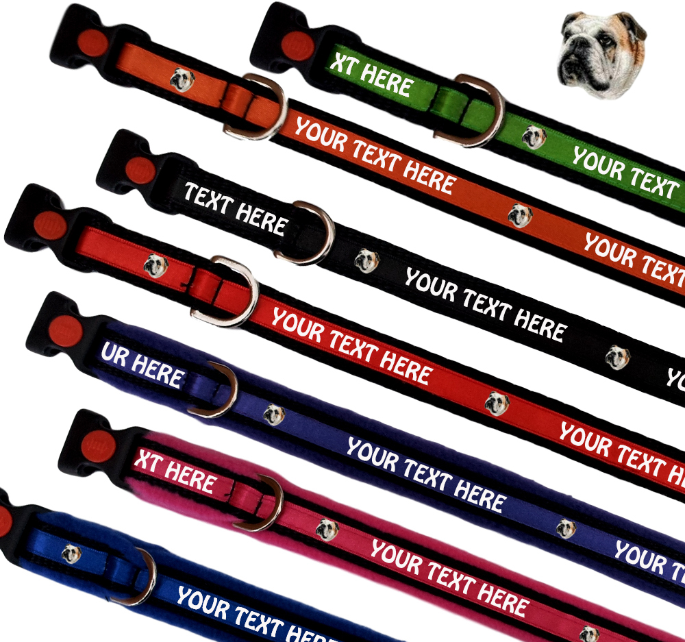 Bulldog Personalised Dog Collars