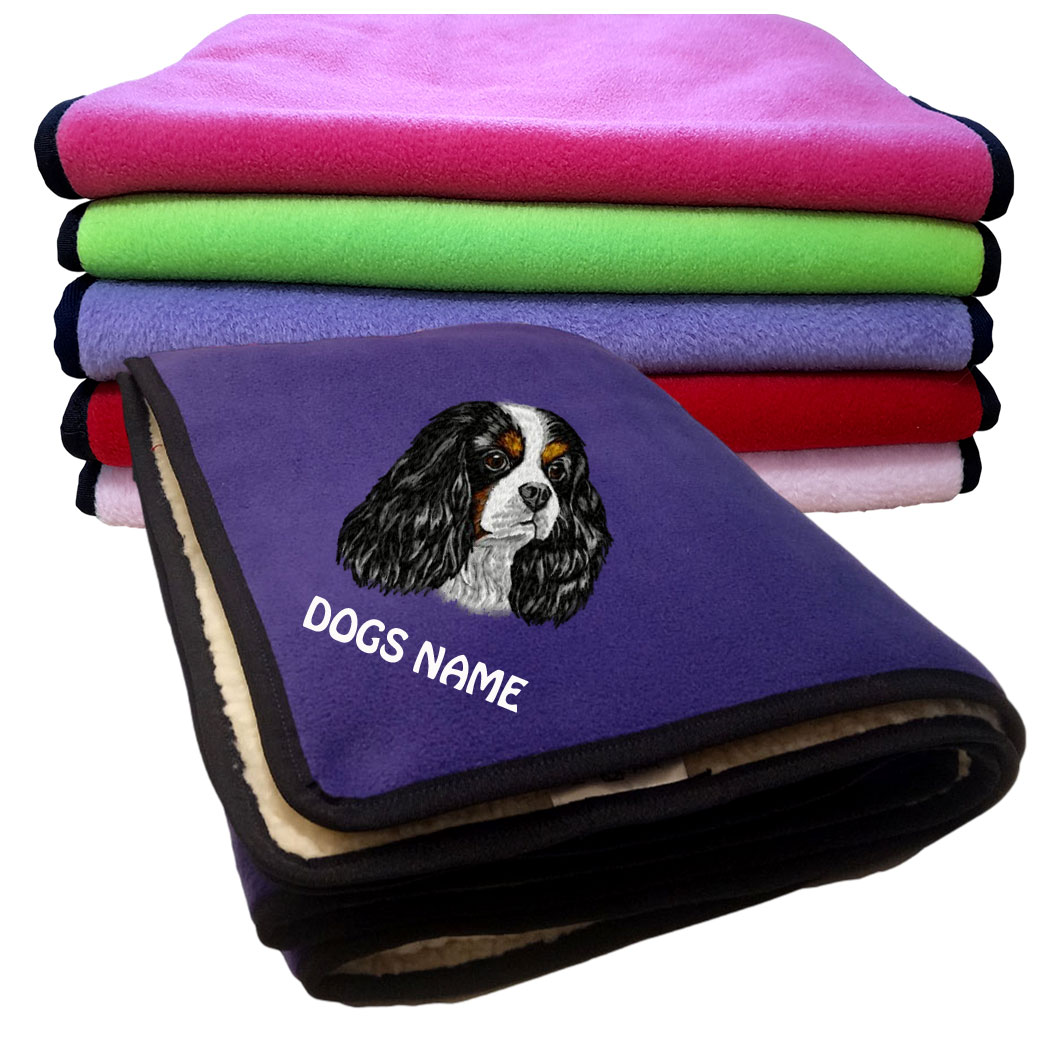 Cavalier King Charles Spaniel Personalised Fleece Dog Blankets