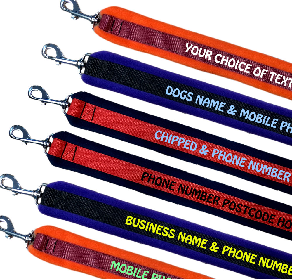 Embroidered Dog Leads - Extra Wide - Sale