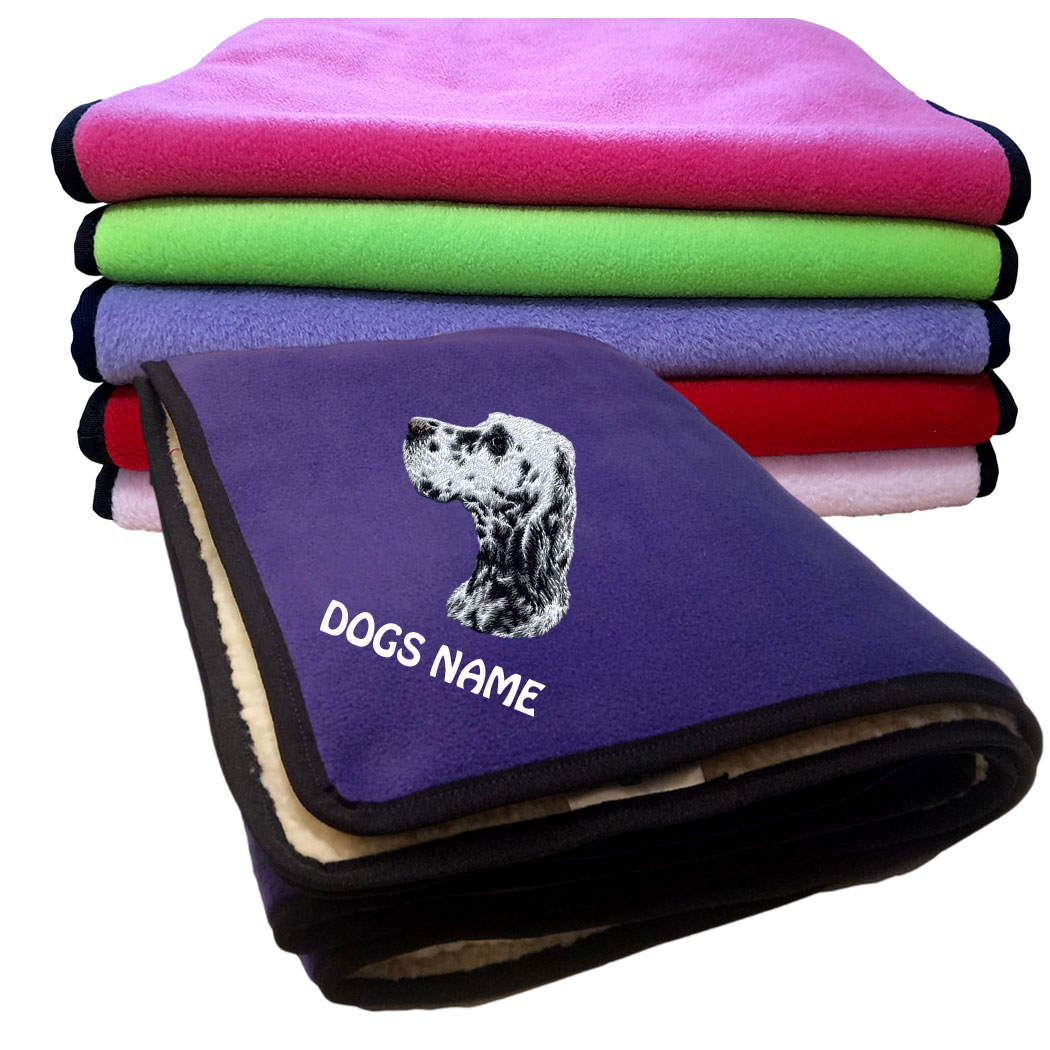 English Setter Personalised Fleece Dog Blankets