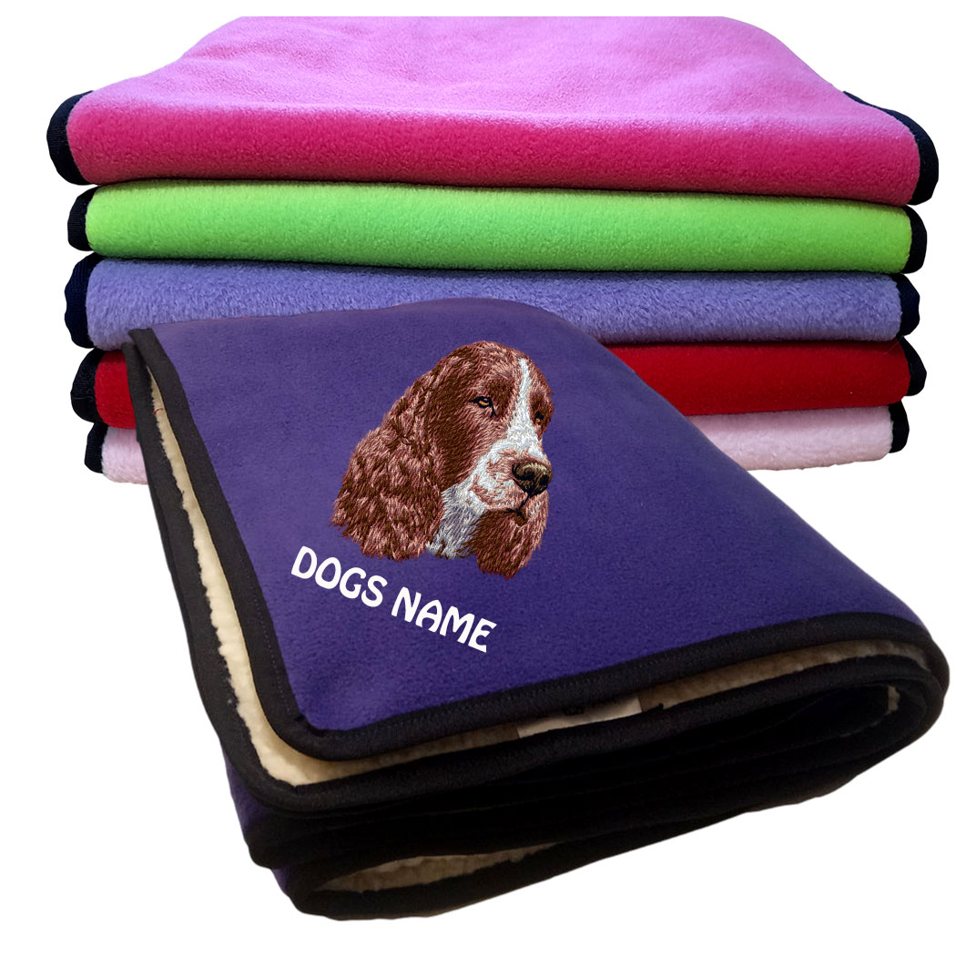 Springer Spaniel Personalised Fleece Dog Blankets