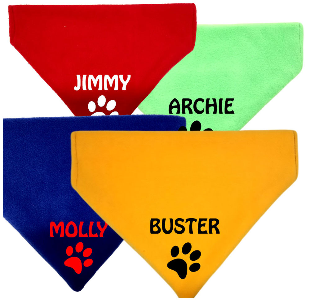 Personalised Dog Bandanas Stunning Colours & Designs