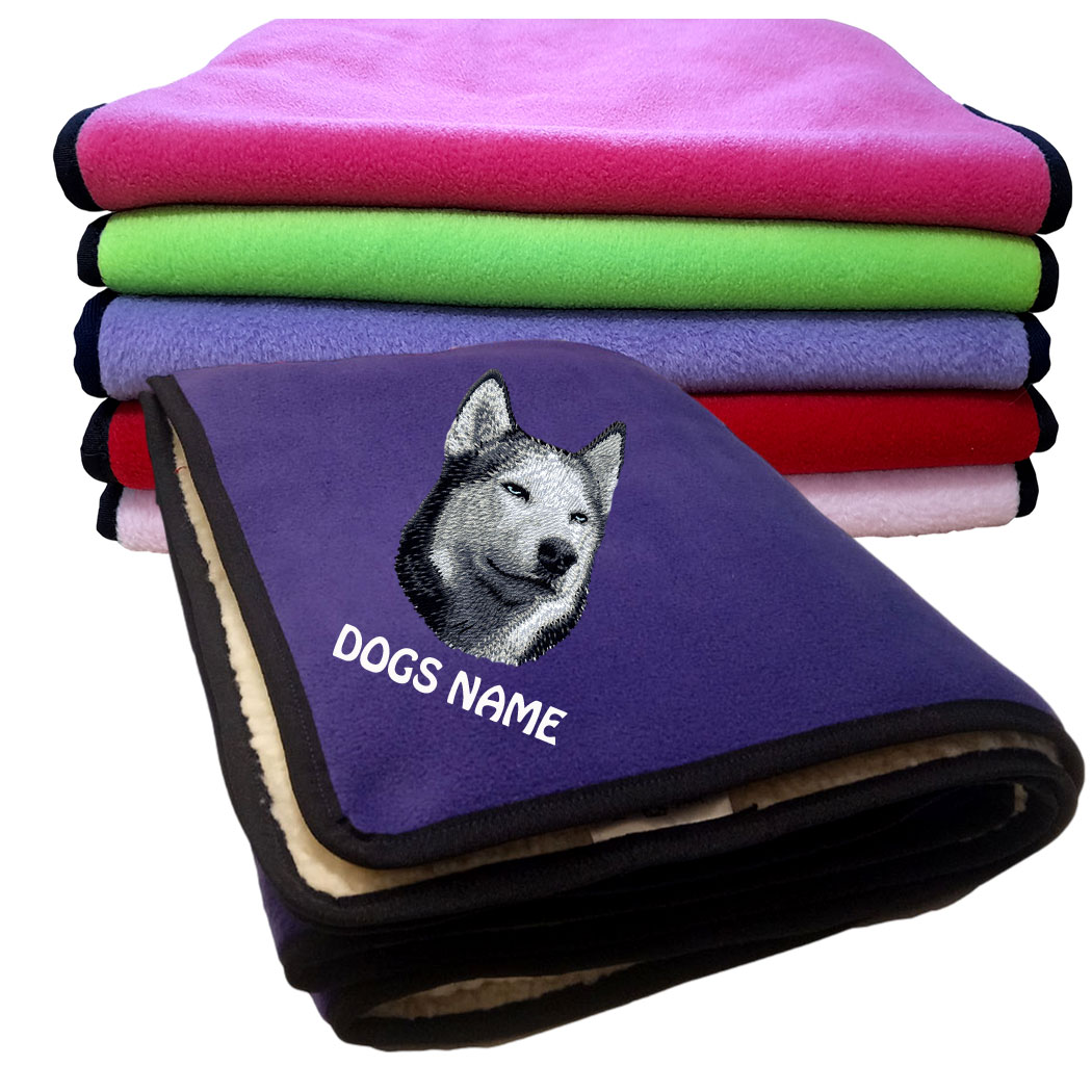 Siberian Husky Personalised Fleece Dog Blankets