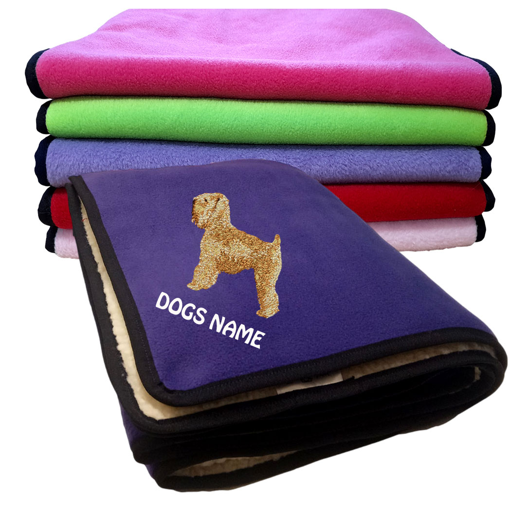Irish Soft Coated Wheaten Terrier Personalised Fleece Dog Blankets