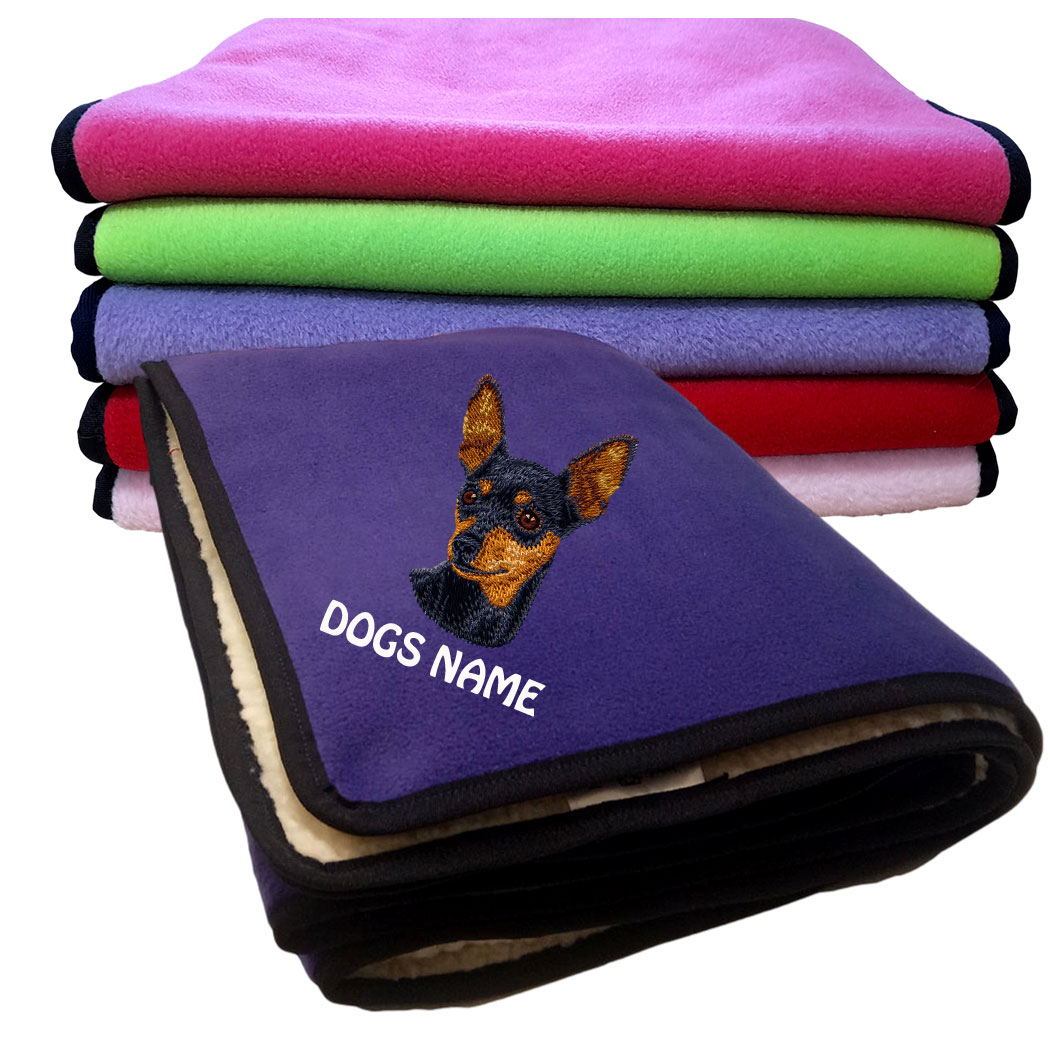 Miniature Pinscher Personalised Fleece Dog Blankets