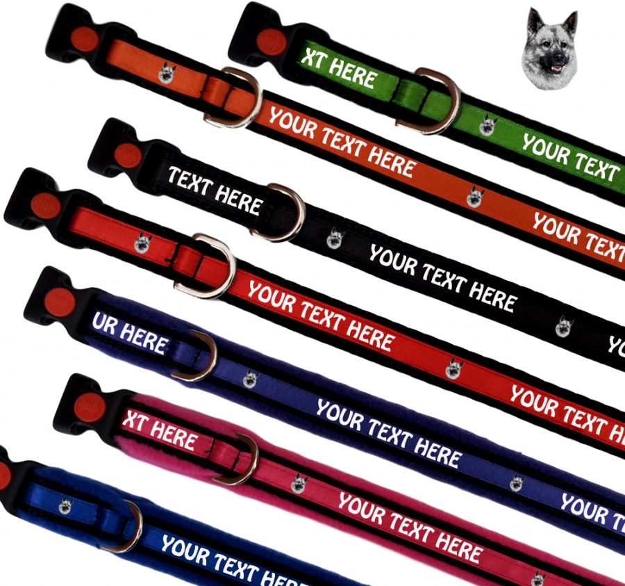 Norwegian Elkhound Personalised Dog Collars