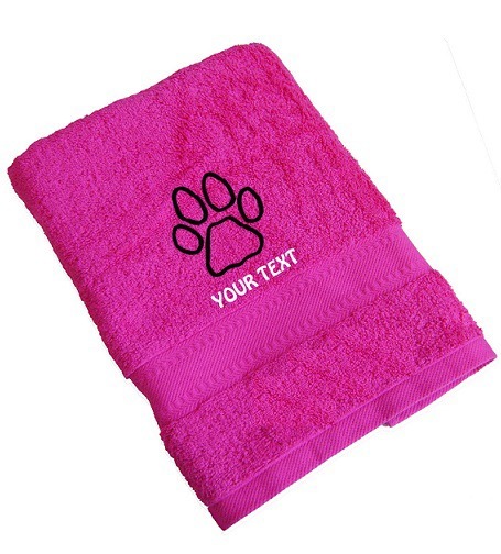 Personalised Dog Towels - Standard Range - Paw Print Designs