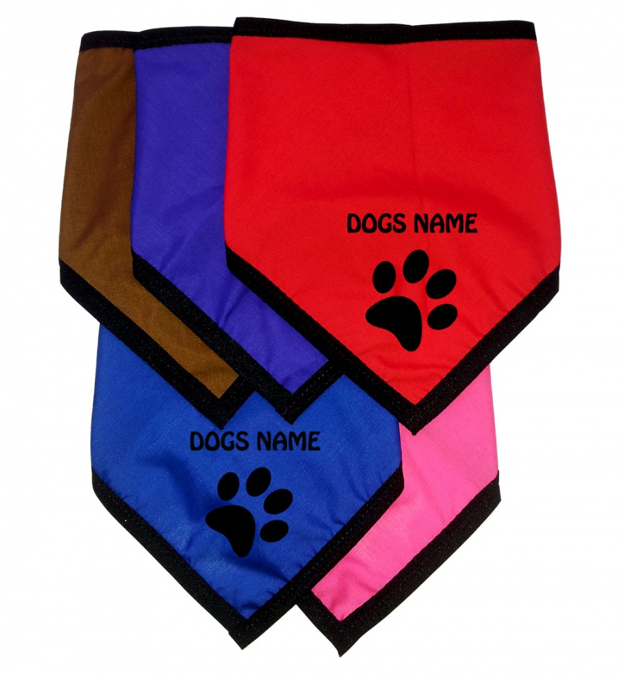 Personalised Dog Bandanas Stunning Colours & Designs