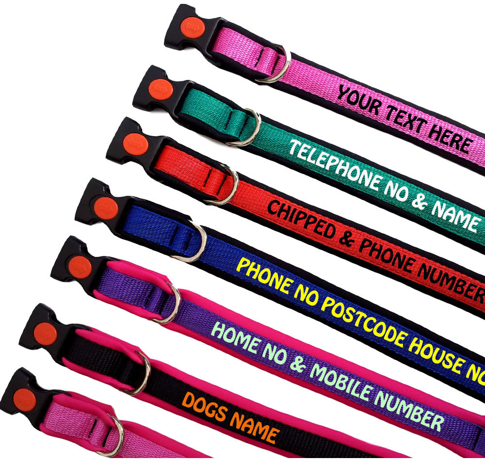 Personalised Dog Collars Neoprene