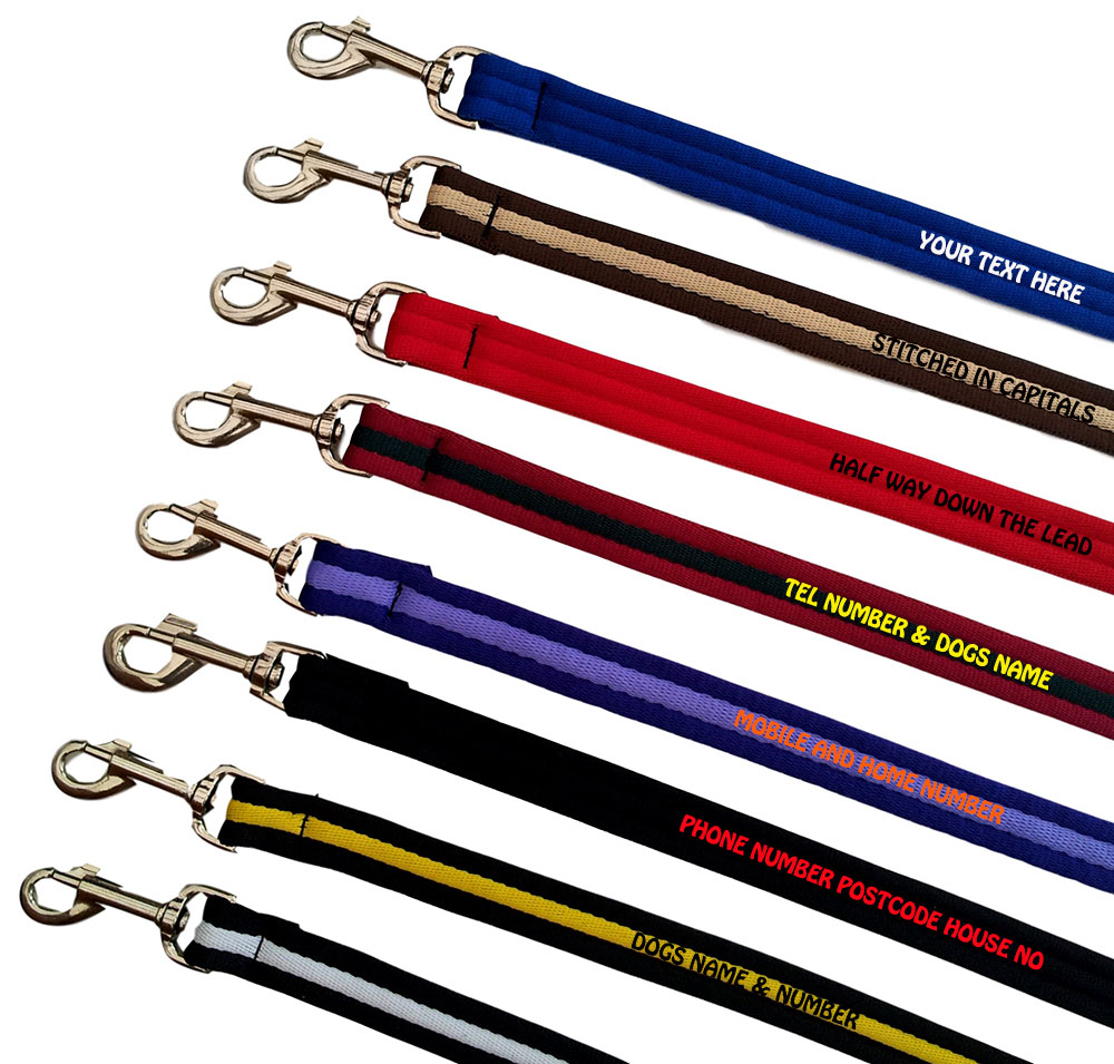 Personalised Dog Leads Padded Ranges - Medium Large Dogs