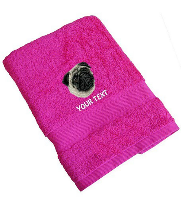 Pug Personalised Dog Towels