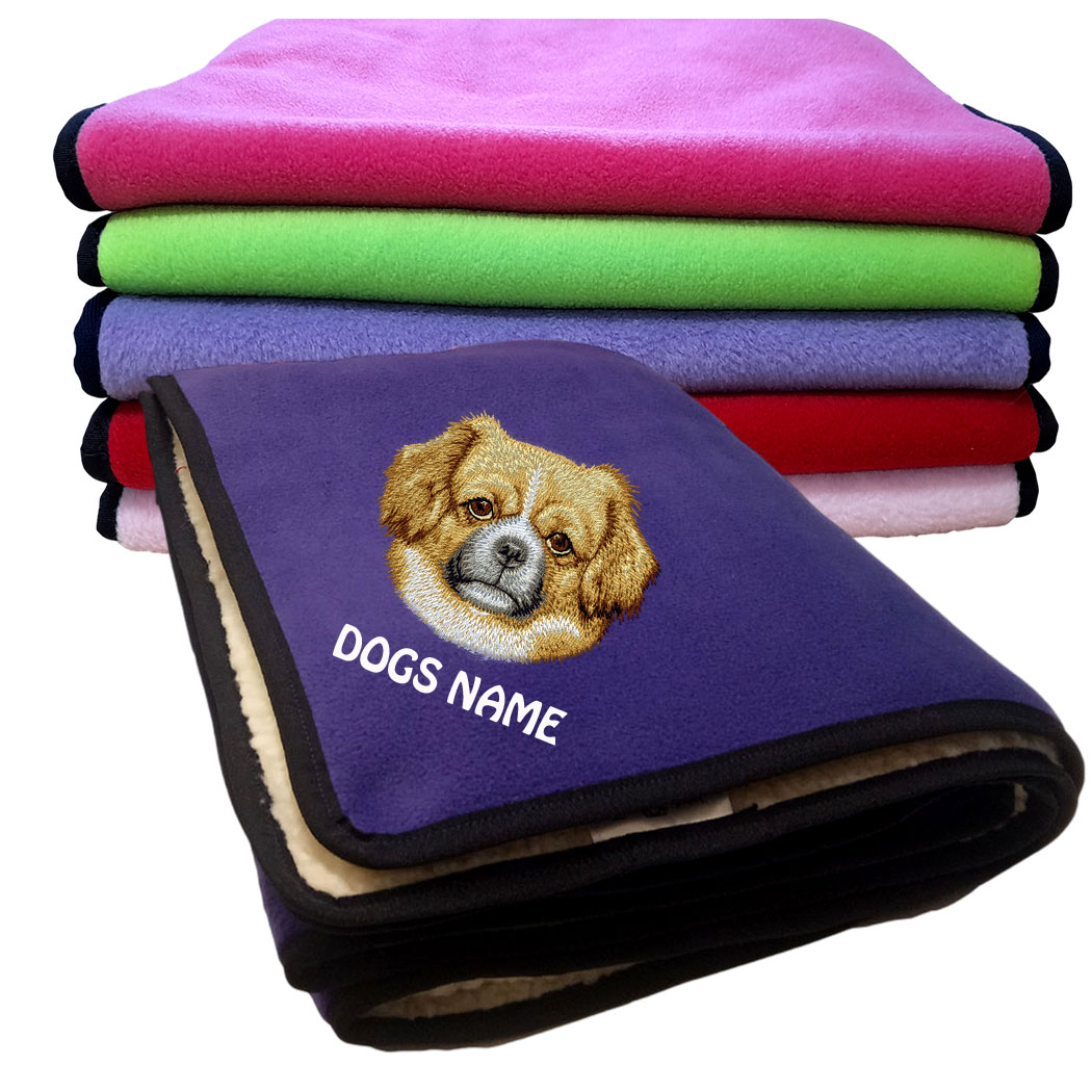Tibetan Spaniel Personalised Fleece Dog Blankets