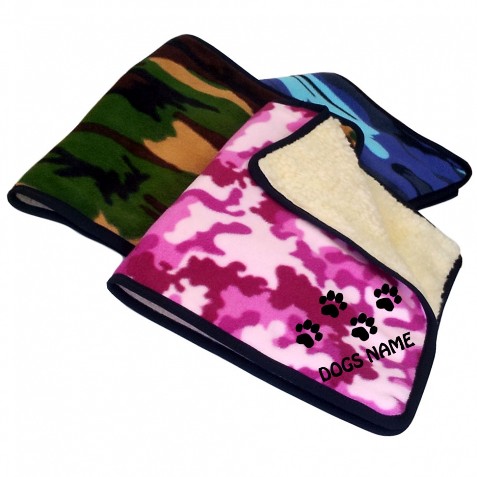 Personalised Dog Blankets  - Camouflague Design - Sale