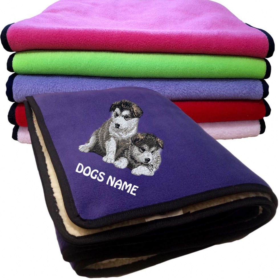 Alaskan Malamute Personalised Dog Blankets  -  Design DM191