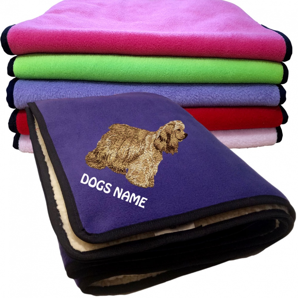 American Cocker Spaniel Personalised Dog Blankets  -  Design DJ240