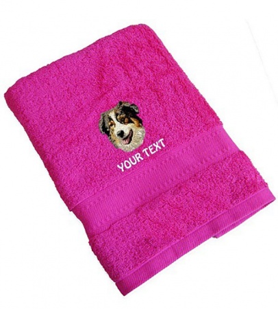 Australian Shepherd Personalised Dog Towels Standard Range - Face Cloth