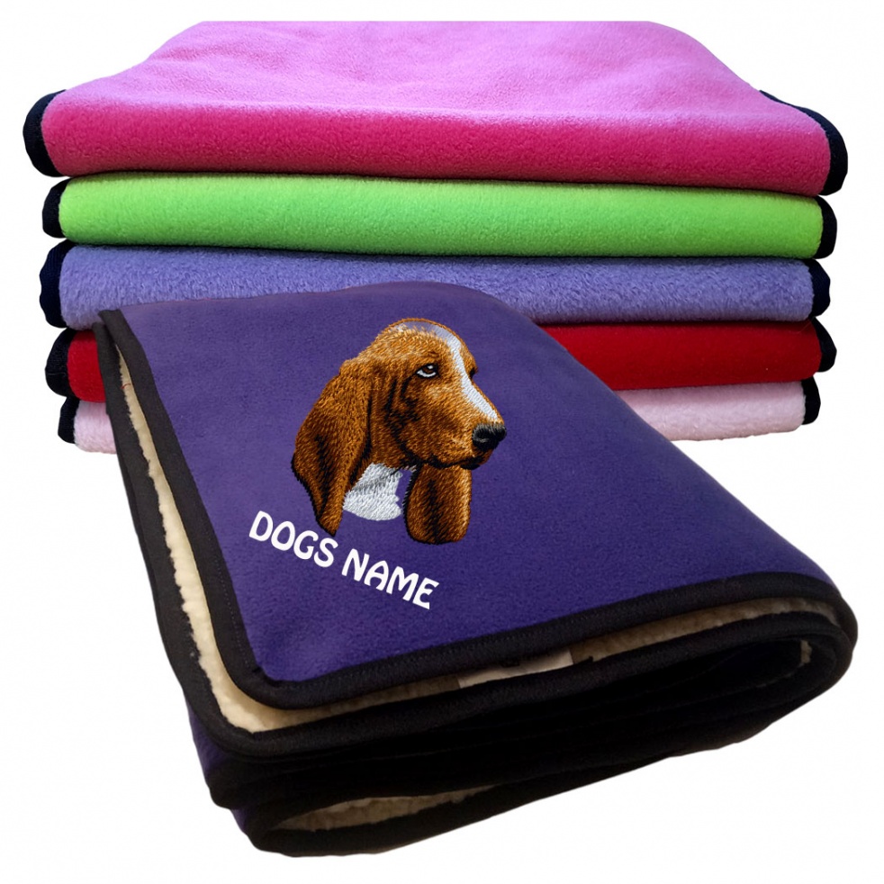 Basset Hound Personalised Dog Blankets  -  Design D21
