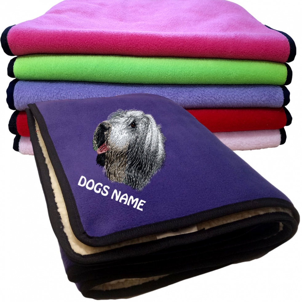Bearded Collie Personalised Dog Blankets  -  Design D862