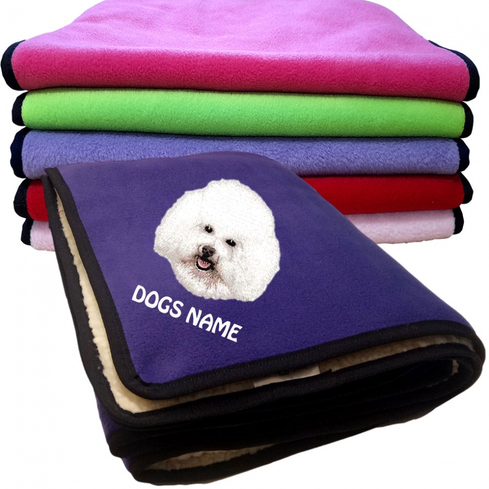 Bichon Frise Personalised Dog Blankets  -  Design D38