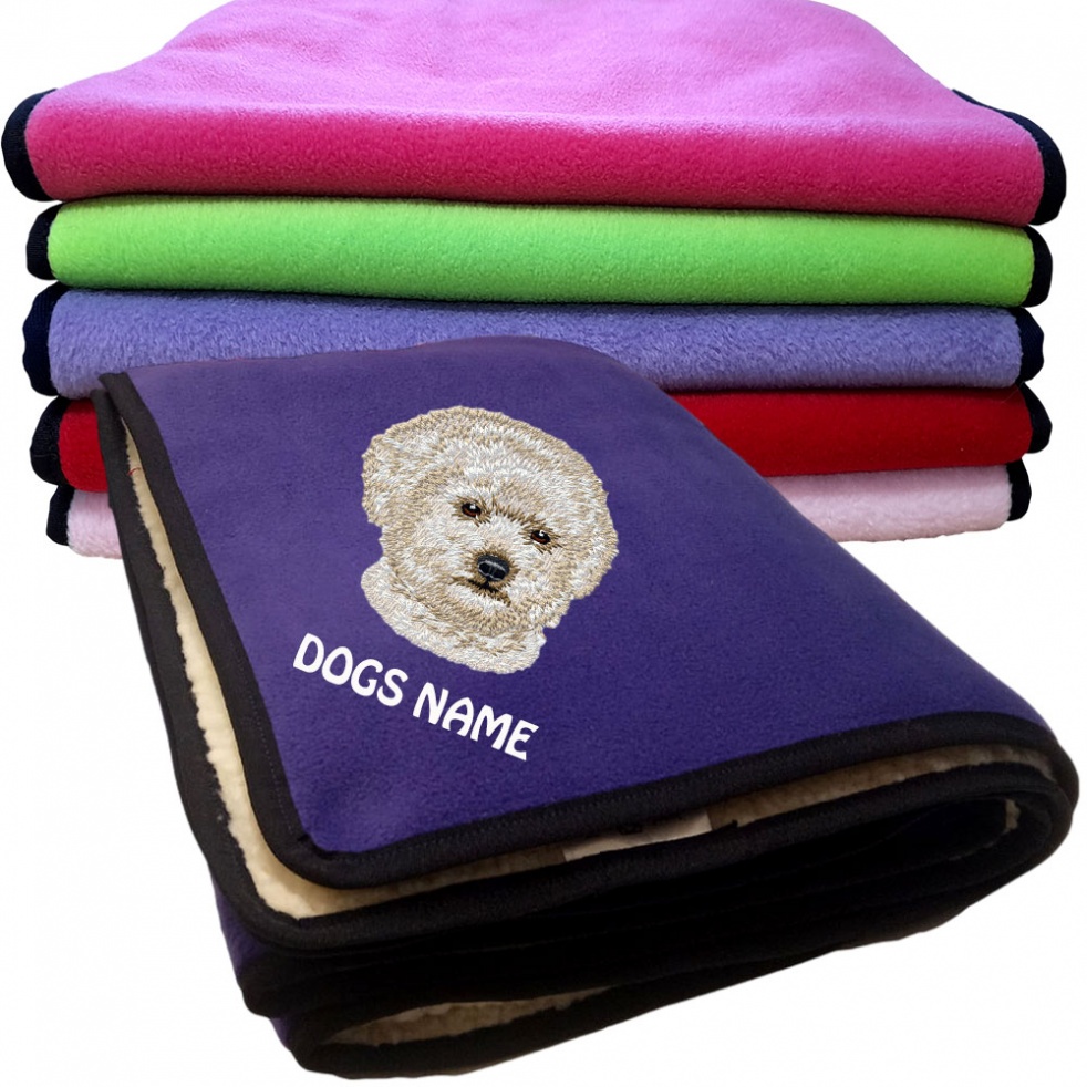 Bichon Frise Personalised Dog Blankets  -  Design DV576