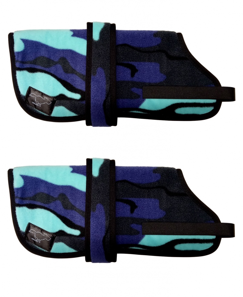 Personalised Fleece Dog Coats - Blue Camo