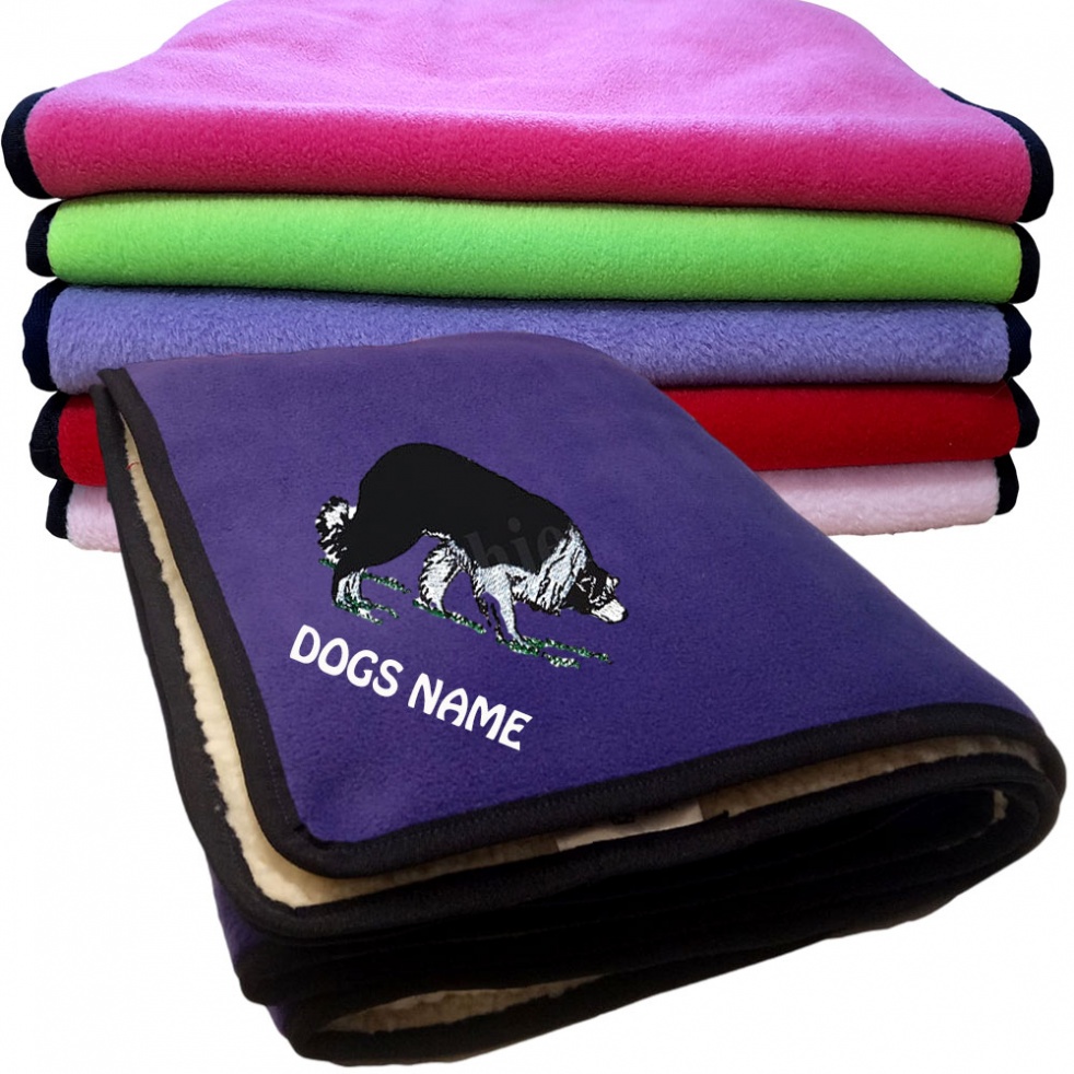 Border Collie Personalised Dog Blankets  -  Design BCSTALK