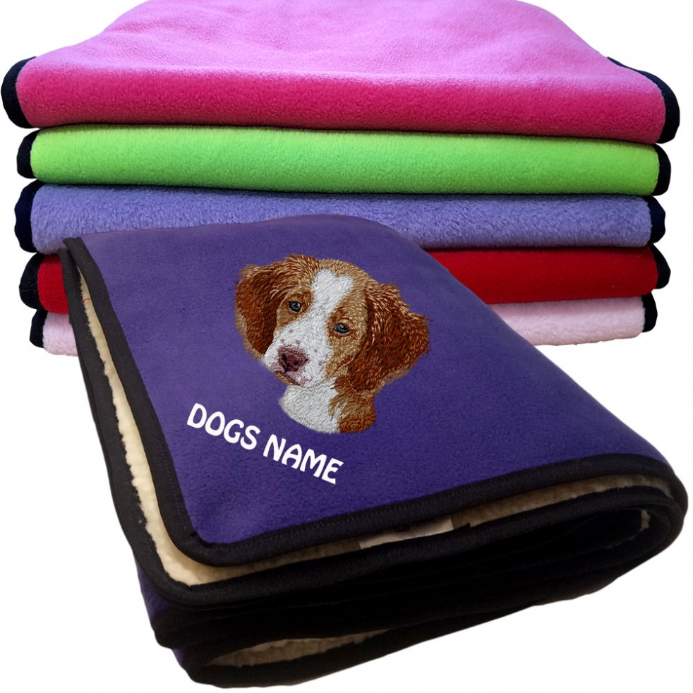 Brittany Spaniel Personalised Dog Blankets  -  Design DV203