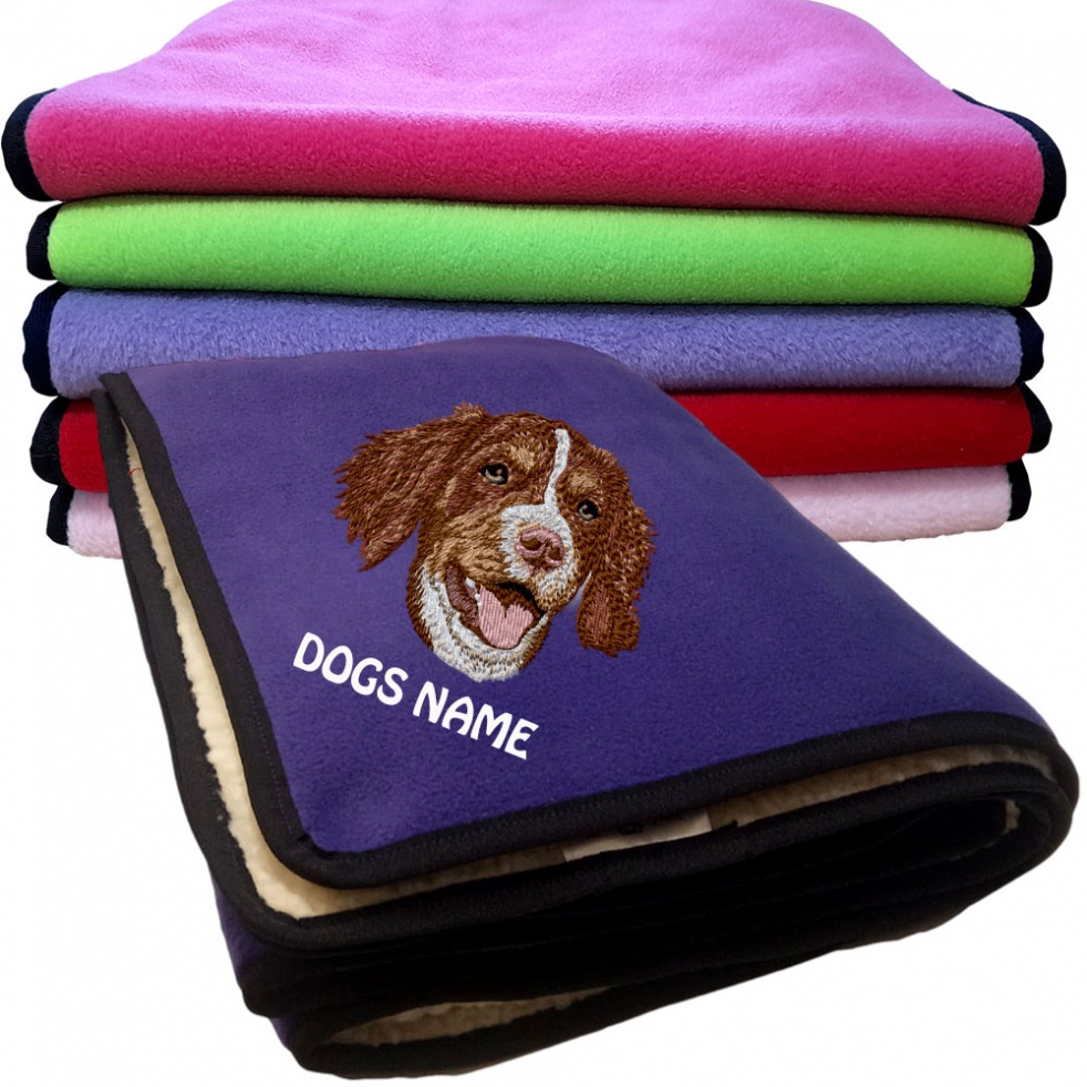 Brittany Spaniel Personalised Dog Blankets  -  Design DV319
