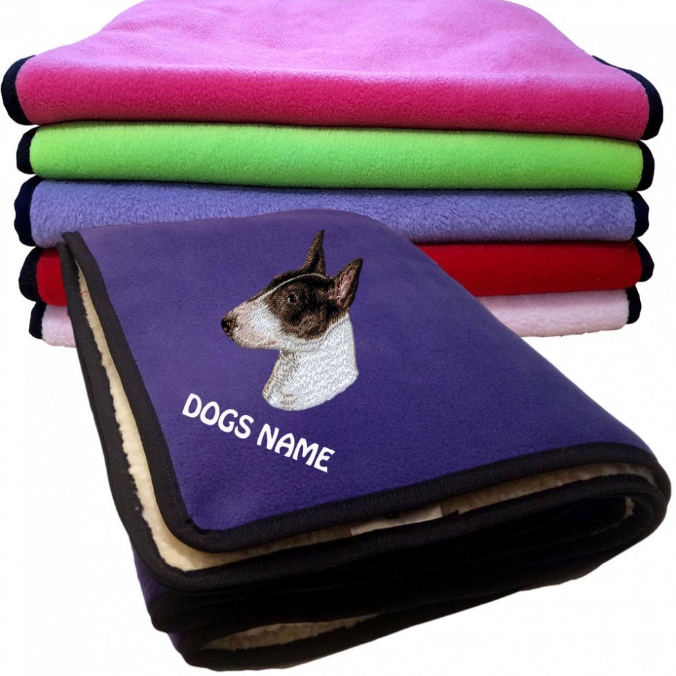 Bull Terrier Personalised Dog Blankets  -  Design D96