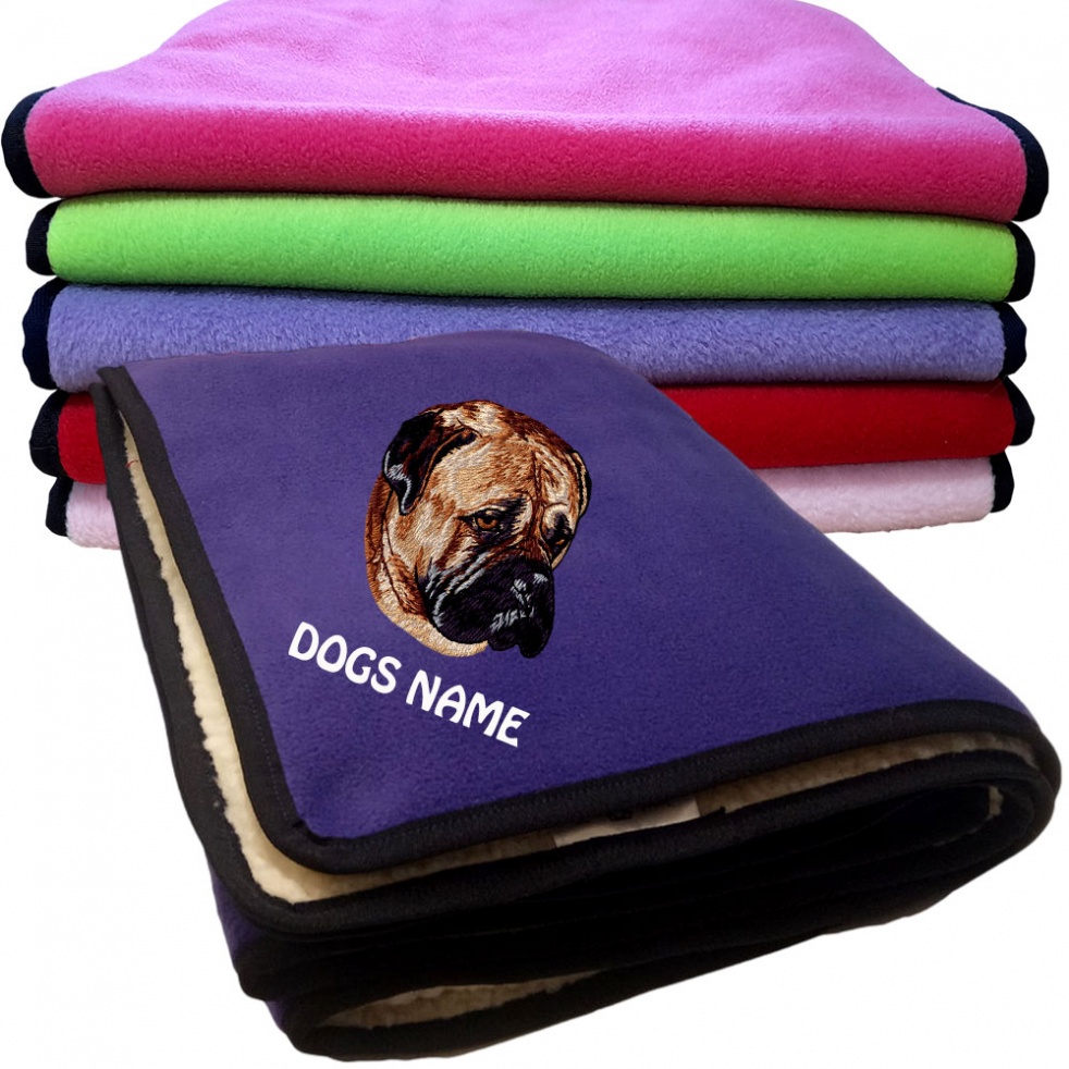 Bullmastiff Personalised Dog Blankets  -  Design DN394