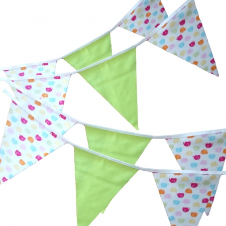 Bunting - Elephants Lime - 12 Flags - 10 ft length ( 3 metres)