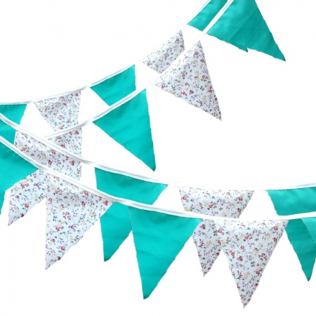 Bunting - Summer Flowers - 12 Flags - 10 ft length ( 3 metres)