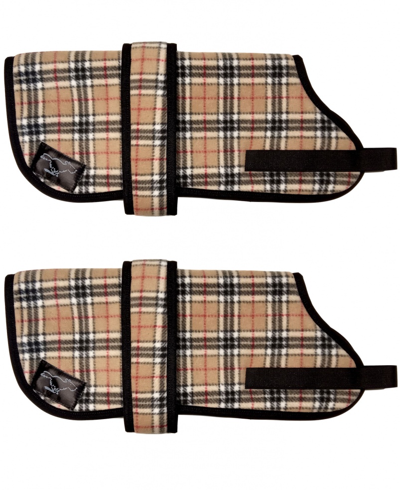 Personalised Fleece Dog Coats - Burberry - Warm Winter Coat