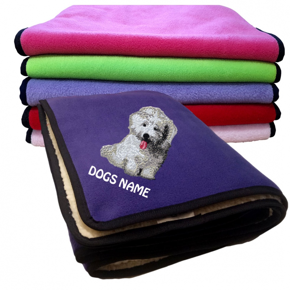 Coton de Tulear Personalised Luxury Fleece Dog Blankets Plain Colours