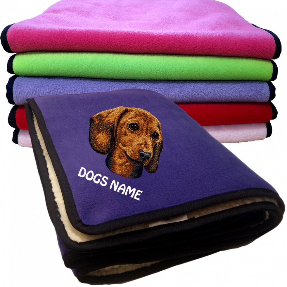 Dachshund Personalised Dog Blankets  -  Design DV370