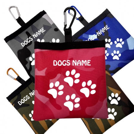 Camouflage Personalised Dog Treat Bag Perfect For Training - Tiny Paw Design