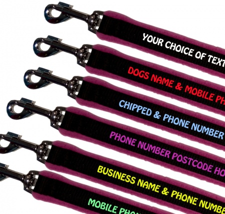 Embroidered Dog Leads Fleece Lined - Pinky Lilac