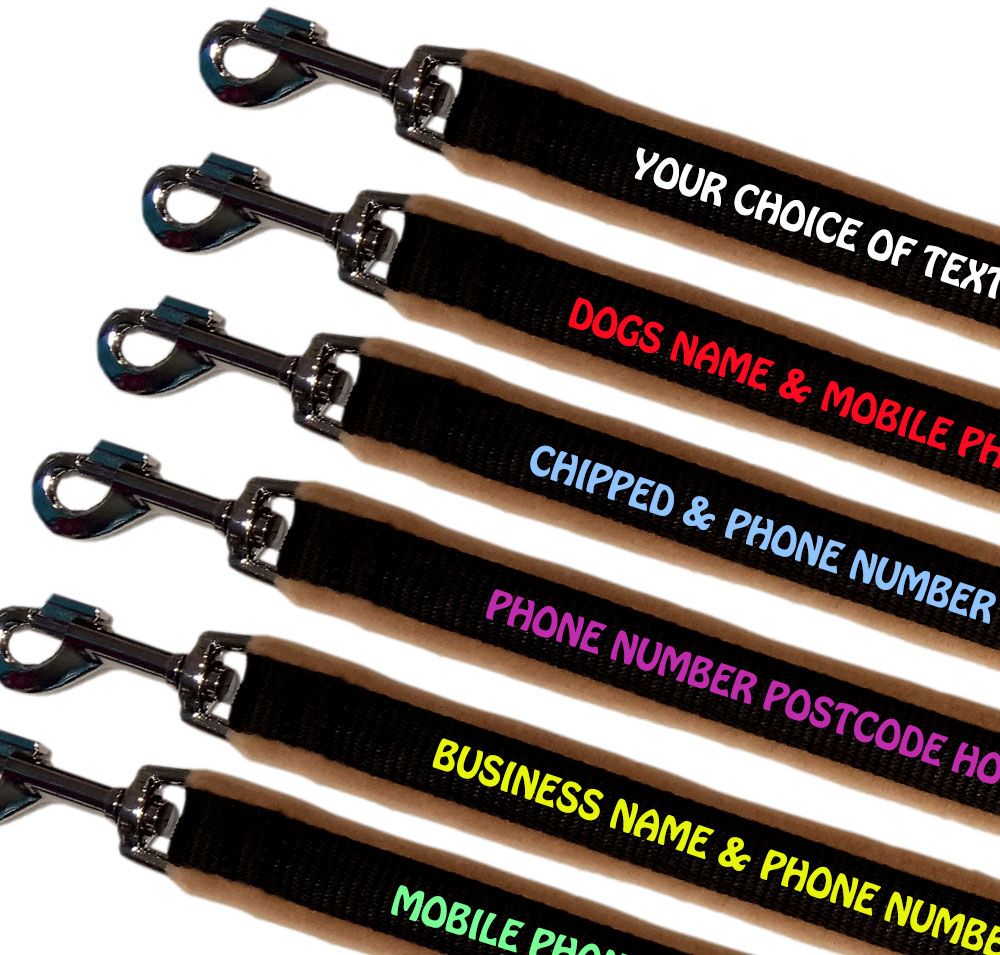 Personalised Dog Leads Fleece Lined - Tan