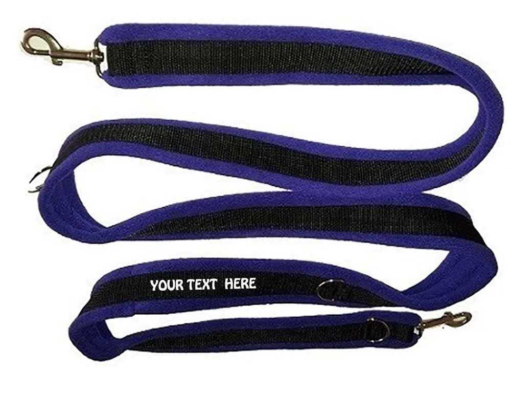 Embroidered Double Lead Clip Fleece Dog Training Leads