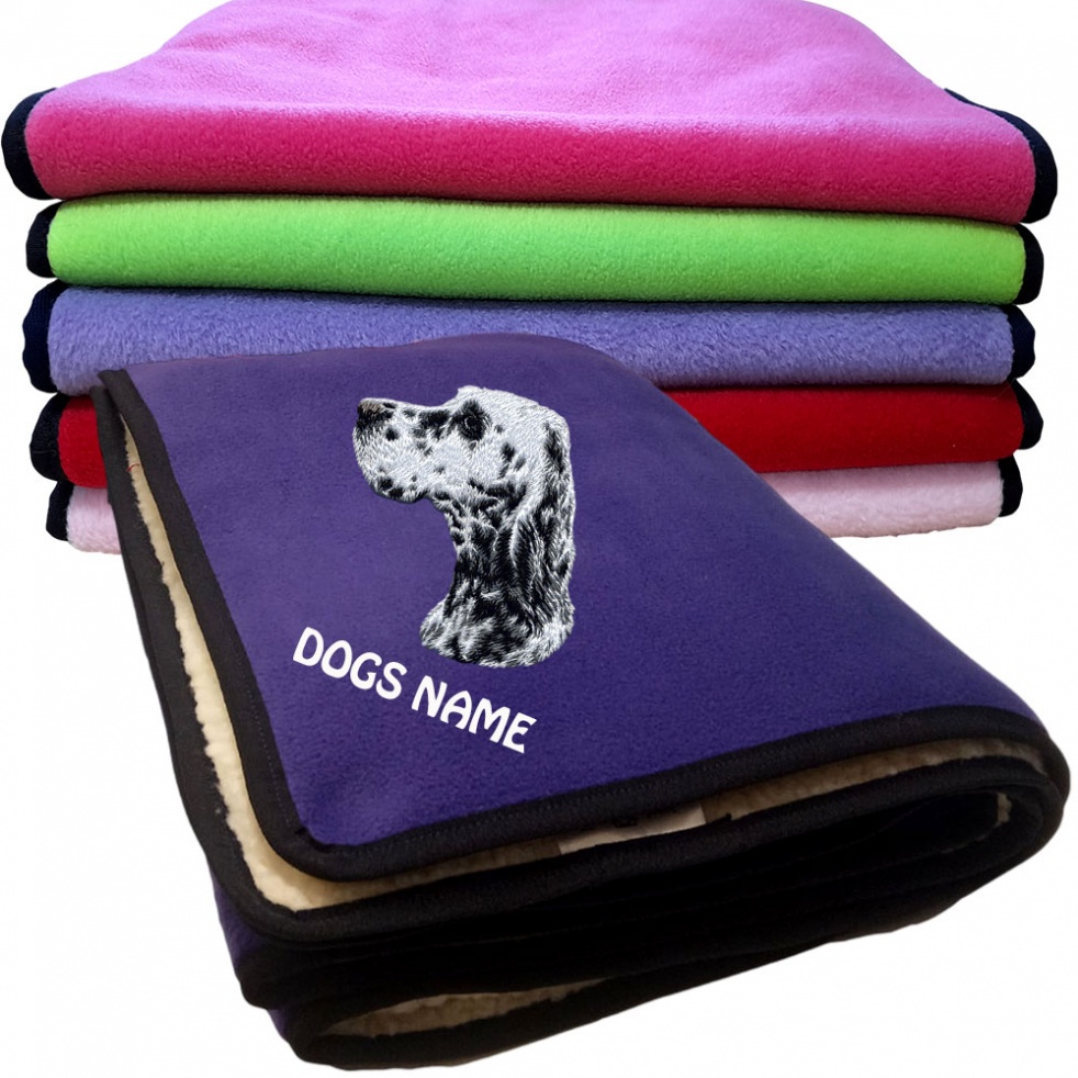 English Setter Personalised Dog Blankets  -  Design D100
