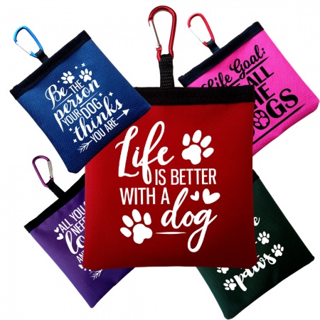 Personalised Funny Dog Quotes Poop Bag Holder With Carabiner