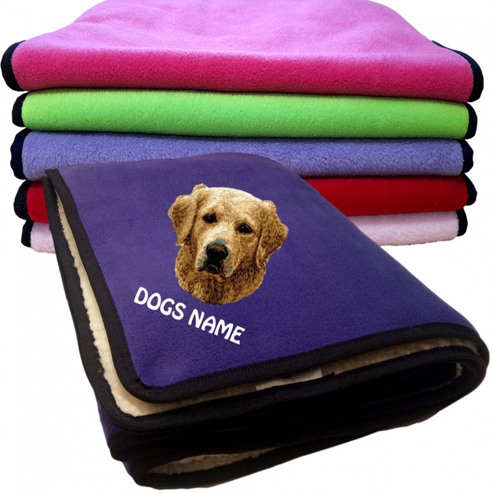 Golden Retriever Personalised Dog Blankets  -  Design DM605