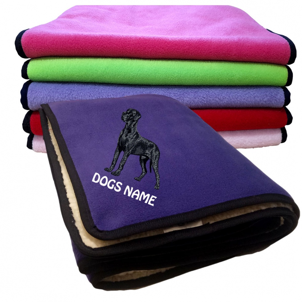 Great Dane Personalised Luxury Fleece Dog Blankets Plain Colours