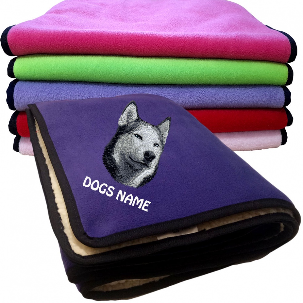 Husky Personalised Dog Blankets  -  Design D17