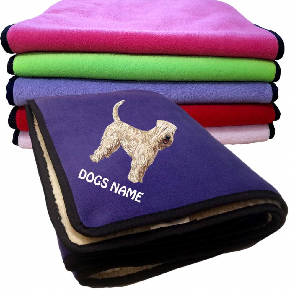 Irish Soft Coated Wheaten Terrier Personalised Dog Blankets  -  Design DM548